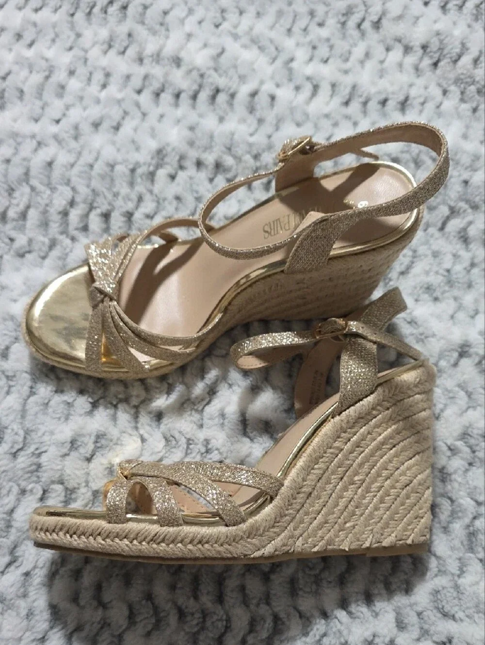 Dream Pairs Gold Metallic Wedge Sandals